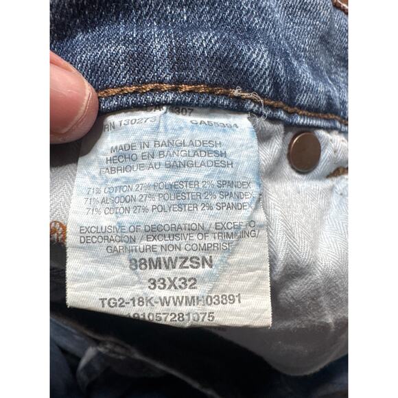 Wrangler Retro Men’s 33x32 88MWZSN Straight Faded Jeans Light Wash Stretch - Picture 5 of 6